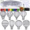 Winlyn 24 Sets Hot Air Balloon Suncatchers Decorations DIY Window Paint Art Craft Kits Rainbow Hot Air Balloon Painting Kit for Kids Classroom Activities Birthday Summer Camping Party Art Project