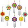 Winlyn 24 Sets Lotus Flower Suncatcher Wind Chimes Decorations DIY Window Paint Art Stickers Craft Kits Flower Sun Catchers for Kids Classroom Birthday Spring Summer Party Activities Art Project