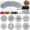 Winlyn 24 Sets Lotus Flower Suncatcher Wind Chimes Decorations DIY Window Paint Art Stickers Craft Kits Flower Sun Catchers for Kids Classroom Birthday Spring Summer Party Activities Art Project