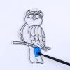 Winlyn 24 Sets Owl Suncatchers Ornaments Decorations DIY Window Paint Art Suncatchers Owl Craft Kits Sun Catchers for Kids Home Classroom Winter Holiday Season Fall Christmas Activities Party Favors