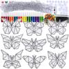 Winlyn 27 Sets Butterfly Suncatchers Ornaments Decorations DIY Window Paint Art Craft Kits Rainbow Sun Catchers Painting Kit for Kids Spring Summer Camping Classroom Party Activities Art Project