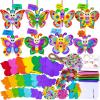 Winlyn 24 Sets Butterfly Craft Kits DIY 3D Rainbow Butterfly Ornaments Decorations Art Set Foam Stickers Arts and Crafts for Kids Spring Summer Camping Party Classroom Activities Art Project