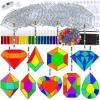 Winlyn 27 Sets Jewel Suncatchers Ornaments Decorations DIY Window Paint Art Stickers Craft Kits Jewel Sun Catchers for Kids Classroom Pirate-Themed Birthday Party Activities Art Project
