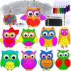 Winlyn 27 Sets Owl Suncatchers Ornaments Decorations DIY Window Paint Art Suncatchers Owl Craft Kits Sun Catchers for Kids Home Classroom Winter Holiday Season Fall Christmas Activities Party Favors