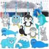 Winlyn 33 Sets Winter Polar Animal Suncatchers Ornaments Decorations DIY Window Paint Art Suncatchers Winter Craft Kits Winter Sun Catchers for Kids Christmas Holiday Classroom Activities Art Project