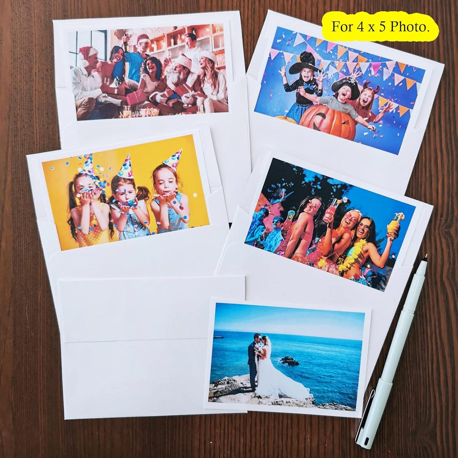 image200 Pcs Bulk A2 Invitation Envelopes in White Peel ampamp Press Self Seal 4 38 x 5 34 Square Flap Envelopes RSVP Return Envelopes 95lb for Announcement Mailing 4x5 Greeting Cards Photo 14 Fold CardsWhite