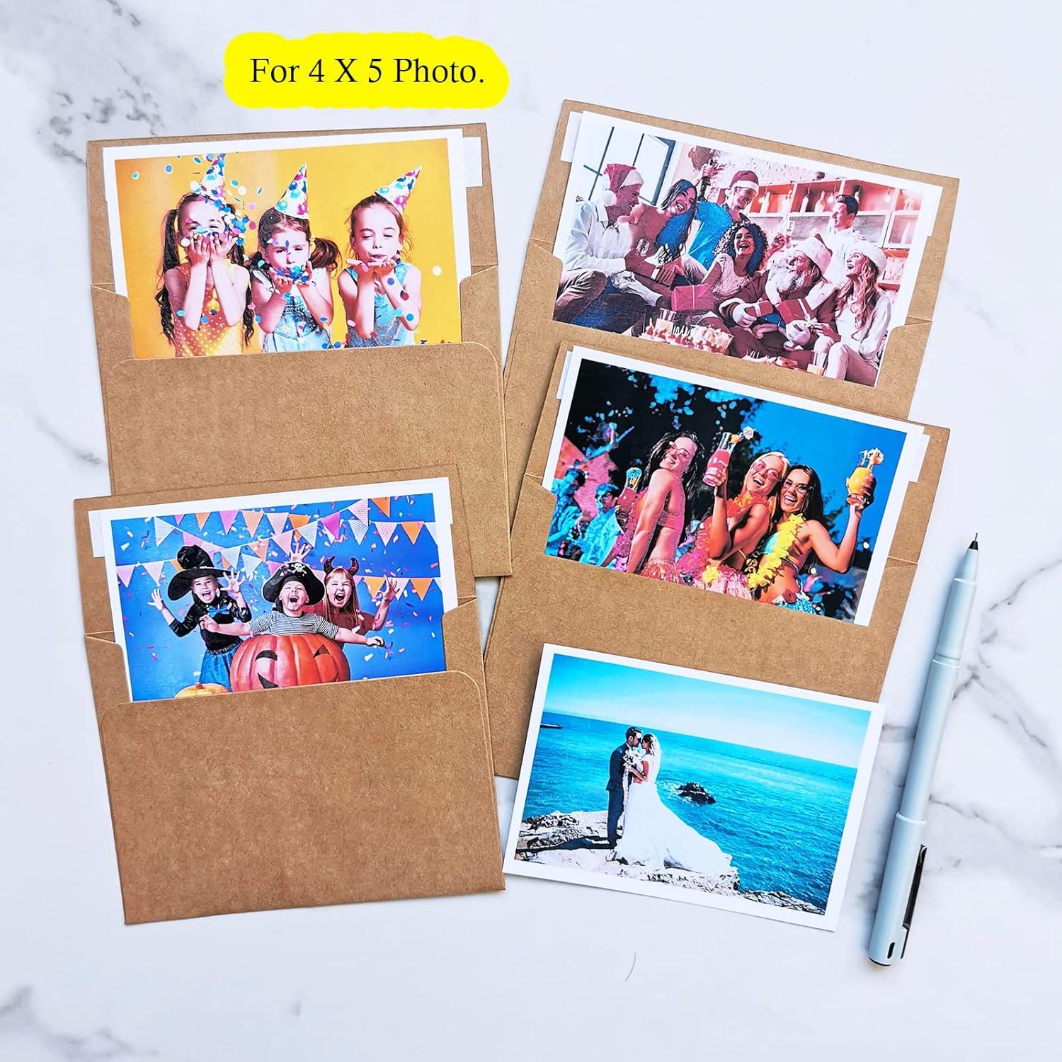 image200 Pcs Bulk A2 Invitation Envelopes in White Peel ampamp Press Self Seal 4 38 x 5 34 Square Flap Envelopes RSVP Return Envelopes 95lb for Announcement Mailing 4x5 Greeting Cards Photo 14 Fold CardsBrown Kraft