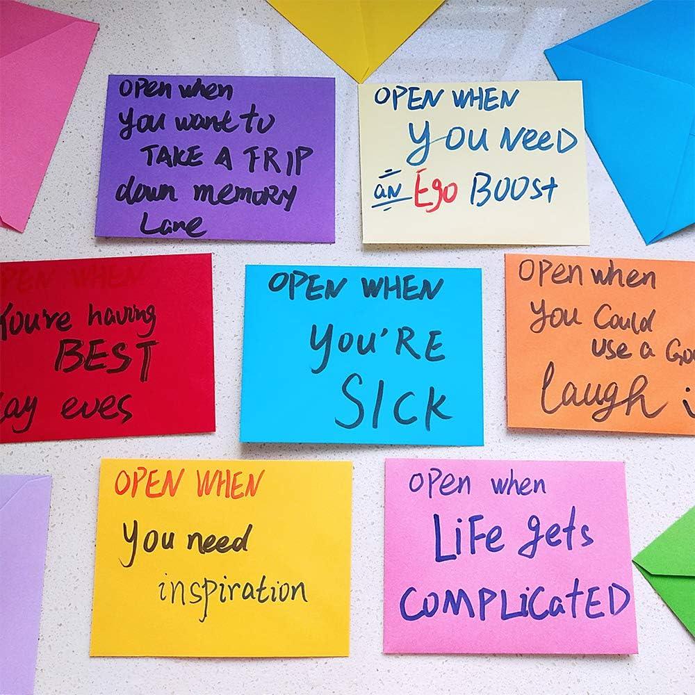 imageSupla 160 Sets 16 Colors Contour Flap Envelopes ampamp Blank Single Panel Cards for Wedding Kids Graduation Gift ampamp More