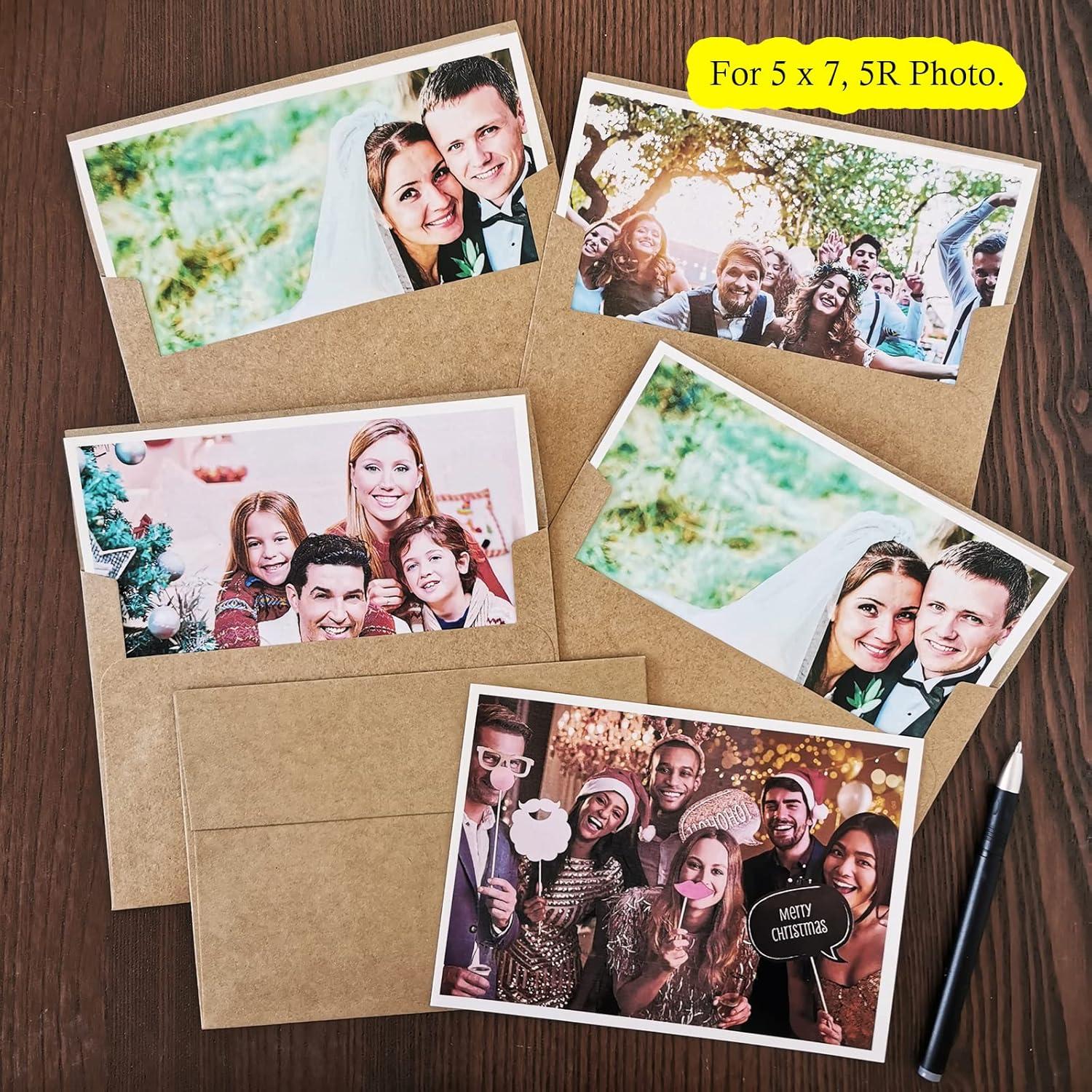 imageWinlyn Brown Kraft 200 Pcs A7 Invitation Envelopes 5 14 x 7 14 Square Flap Envelopes Self Seal 100lb for Wedding Shower Birthday Bussiness Graduation Mailing Announcement 5 x 7 Greeting Cards PhotosBrown Kraft