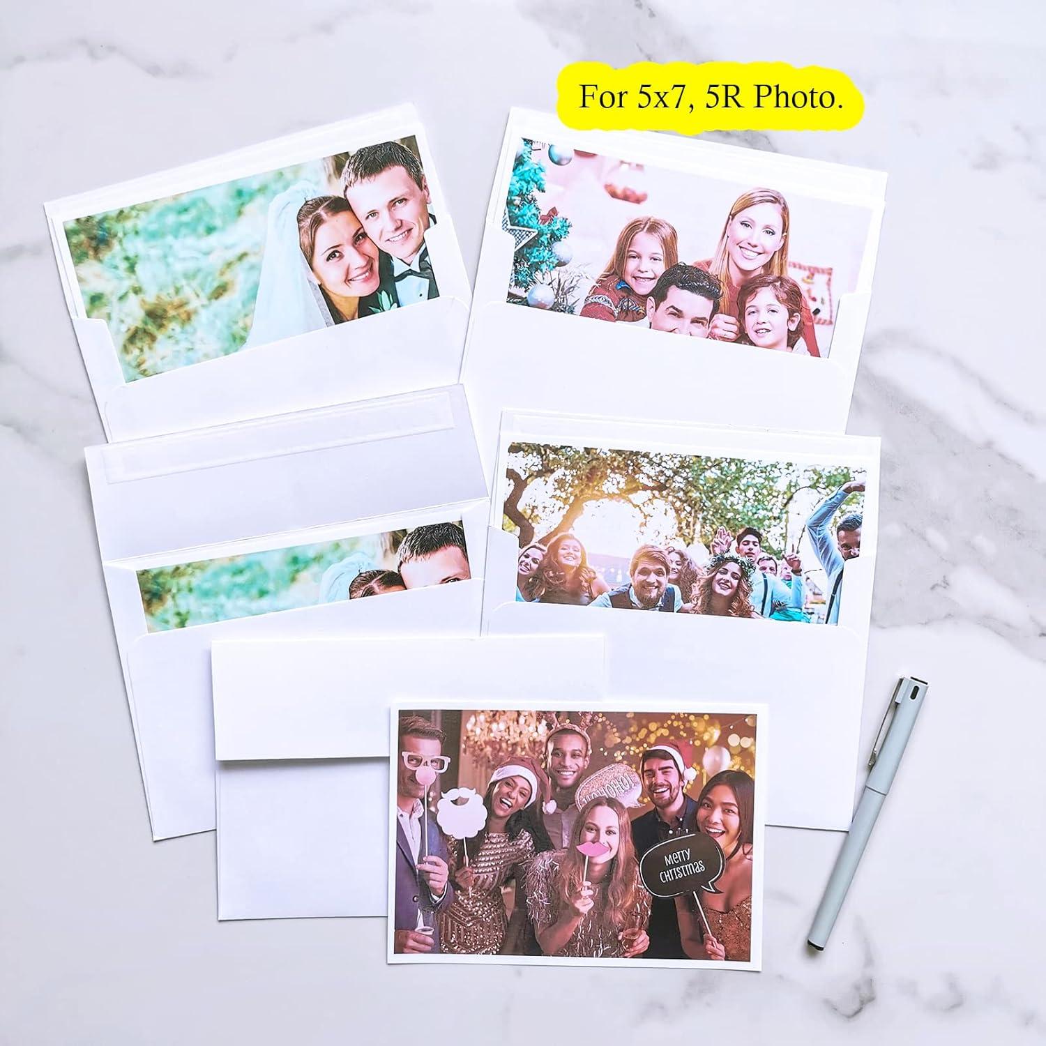 imageWinlyn Brown Kraft 200 Pcs A7 Invitation Envelopes 5 14 x 7 14 Square Flap Envelopes Self Seal 100lb for Wedding Shower Birthday Bussiness Graduation Mailing Announcement 5 x 7 Greeting Cards PhotosWhite