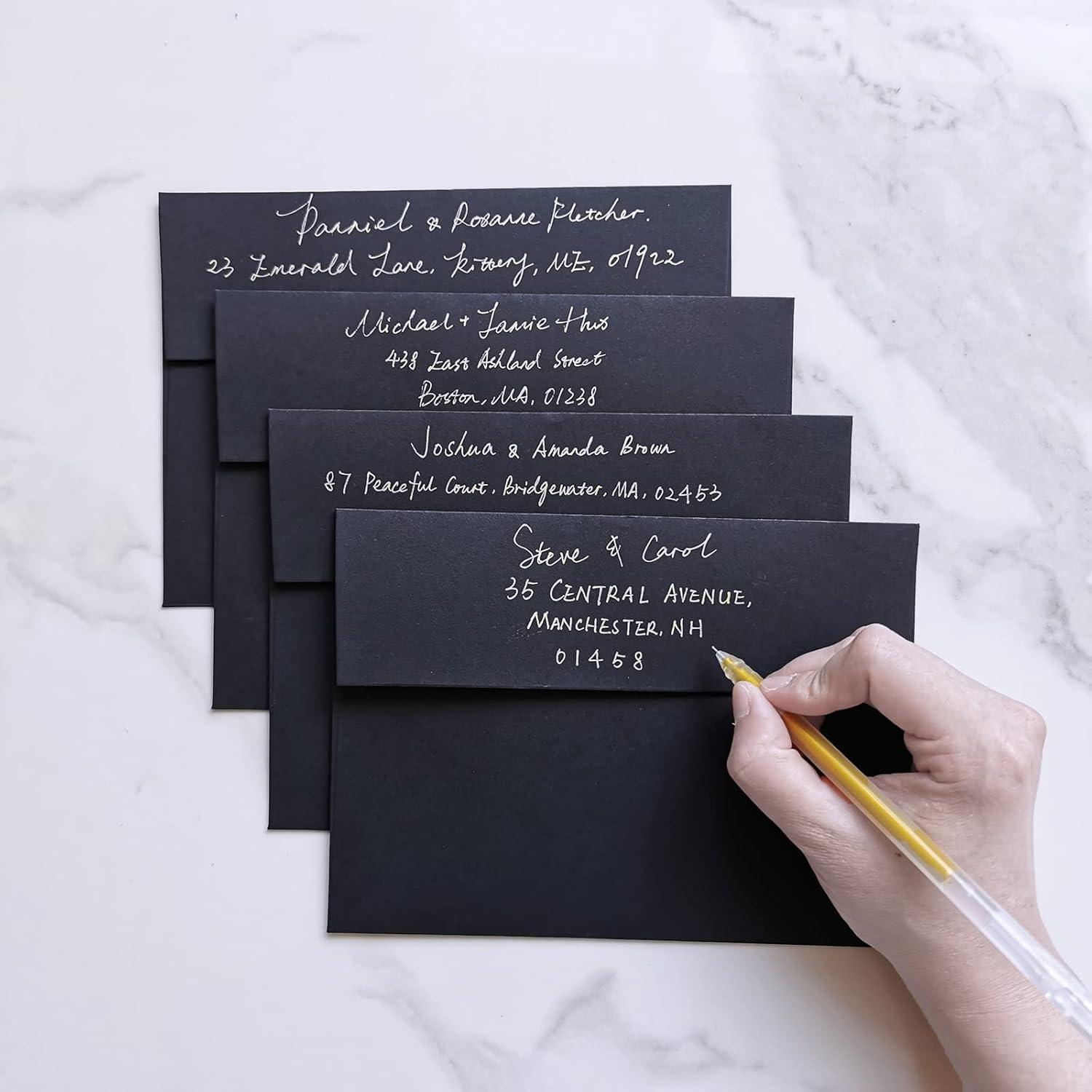 imageWinlyn Brown Kraft 200 Pcs A7 Invitation Envelopes 5 14 x 7 14 Square Flap Envelopes Self Seal 100lb for Wedding Shower Birthday Bussiness Graduation Mailing Announcement 5 x 7 Greeting Cards PhotosBlack