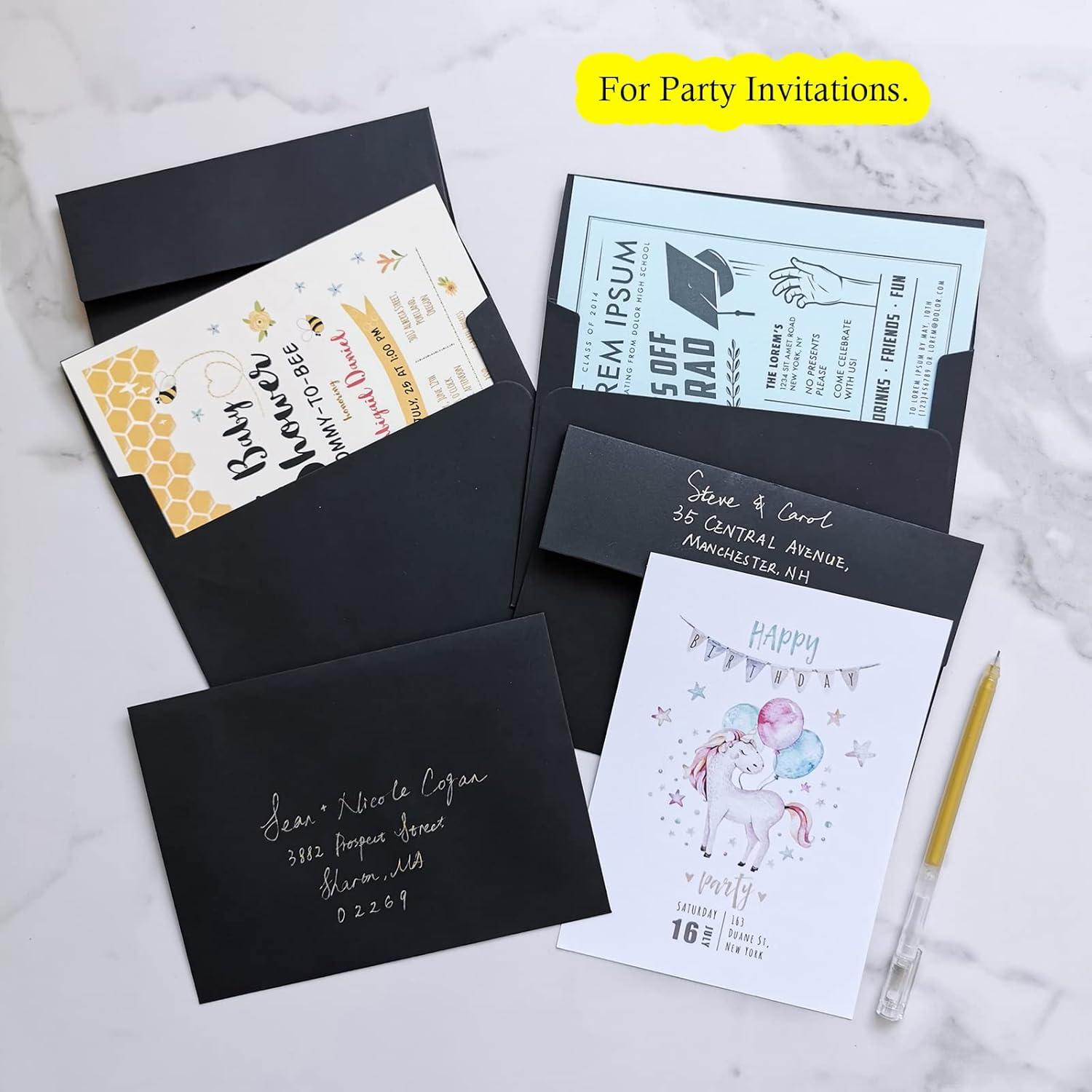 imageWinlyn Brown Kraft 200 Pcs A7 Invitation Envelopes 5 14 x 7 14 Square Flap Envelopes Self Seal 100lb for Wedding Shower Birthday Bussiness Graduation Mailing Announcement 5 x 7 Greeting Cards PhotosBlack