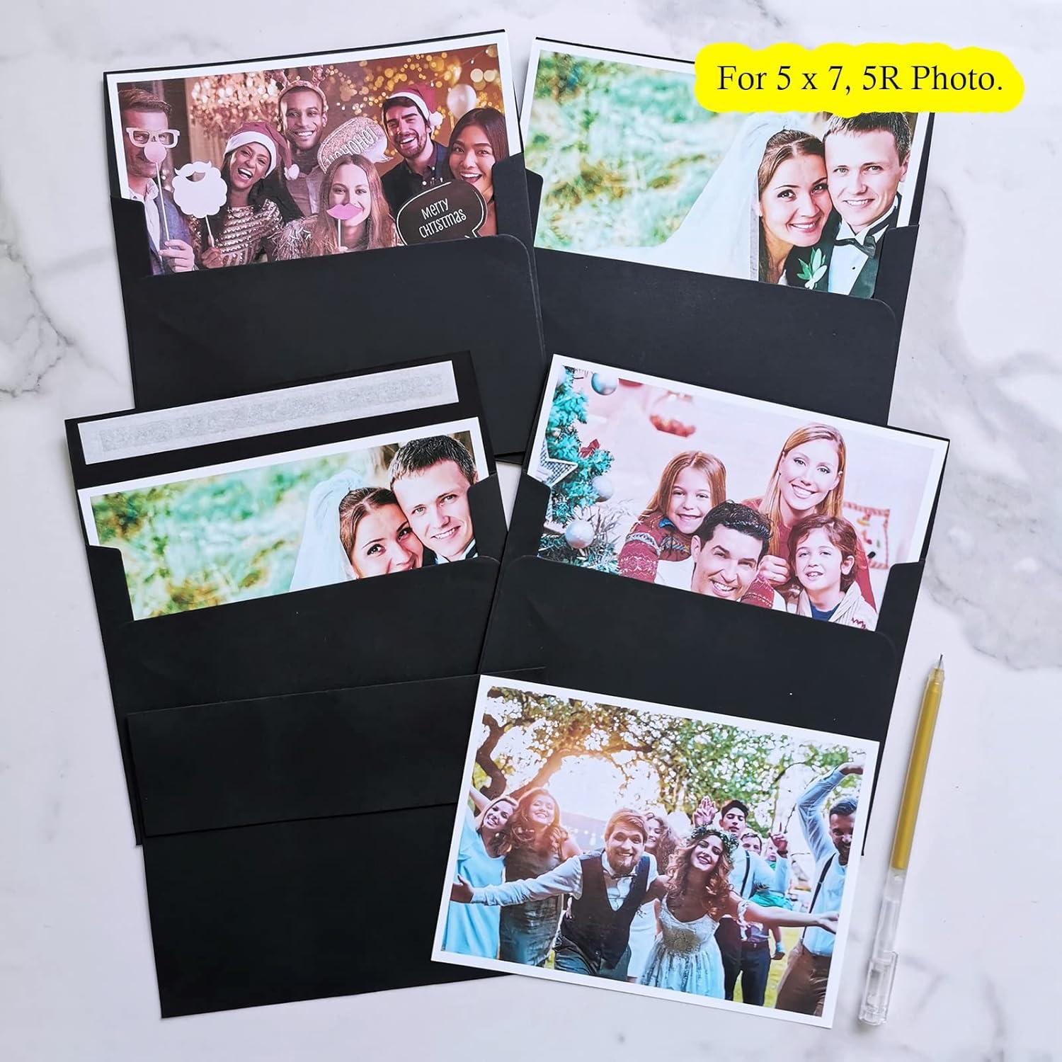 imageWinlyn Brown Kraft 200 Pcs A7 Invitation Envelopes 5 14 x 7 14 Square Flap Envelopes Self Seal 100lb for Wedding Shower Birthday Bussiness Graduation Mailing Announcement 5 x 7 Greeting Cards PhotosBlack