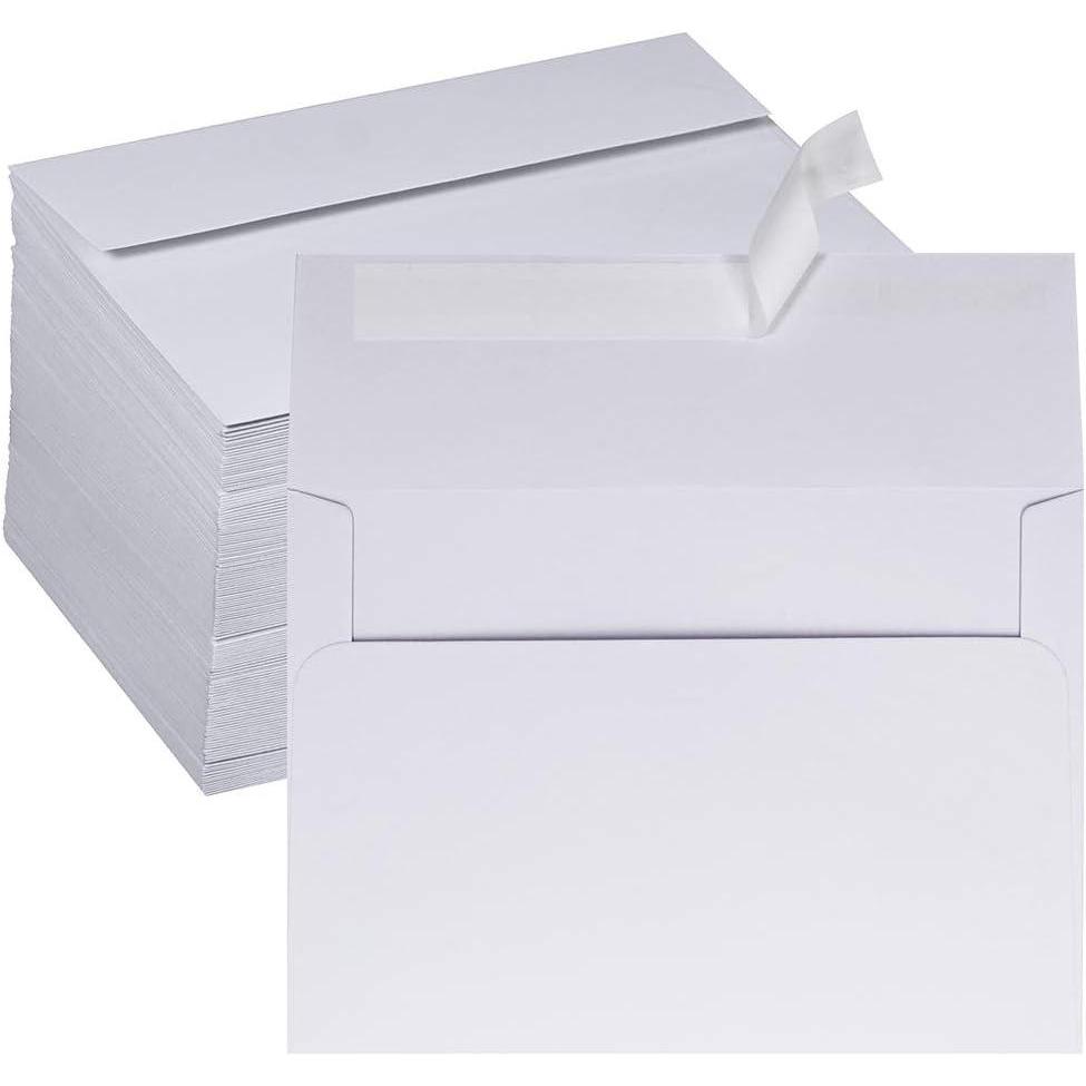 imageSupla 150 Pcs A7 Invitation Envelopes in White Peel ampamp Seal Self Seal 5 14 x 7 14 Envelopes 95lbs Paper Stock for Weddings Shower Invitations Mailings Announcements 5 x 7 Greeting Cards
