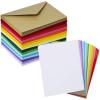 Supla 160 Sets 16 Colors Contour Flap Envelopes & Blank Single Panel Cards for Wedding, Kids, Graduation Gift & More