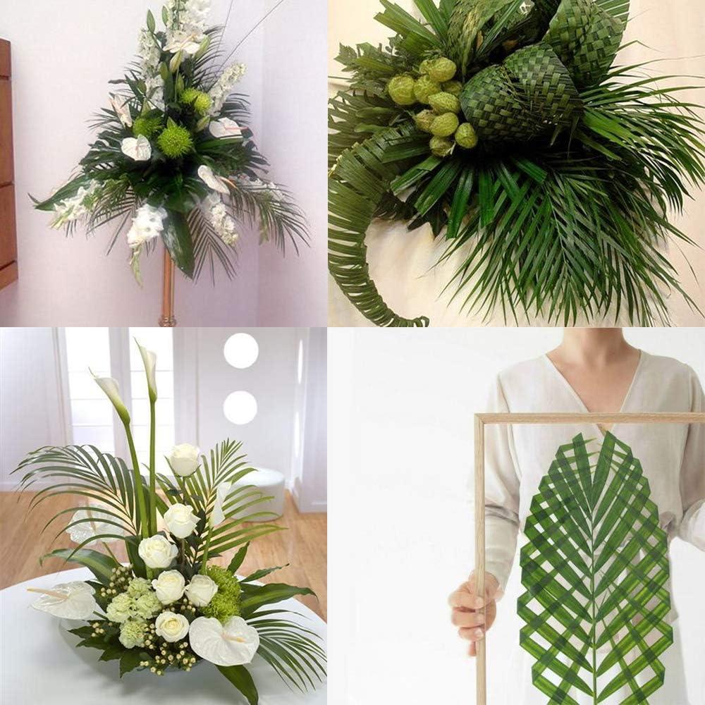 imageArtificial Areca Palm Leaves 8 Pcs Faux Tropical Palm Tree Leaves Stems for Floral Arrangement Hawaiian Luau Jungle Beach Wedding Party Decor 28 Inches Tall