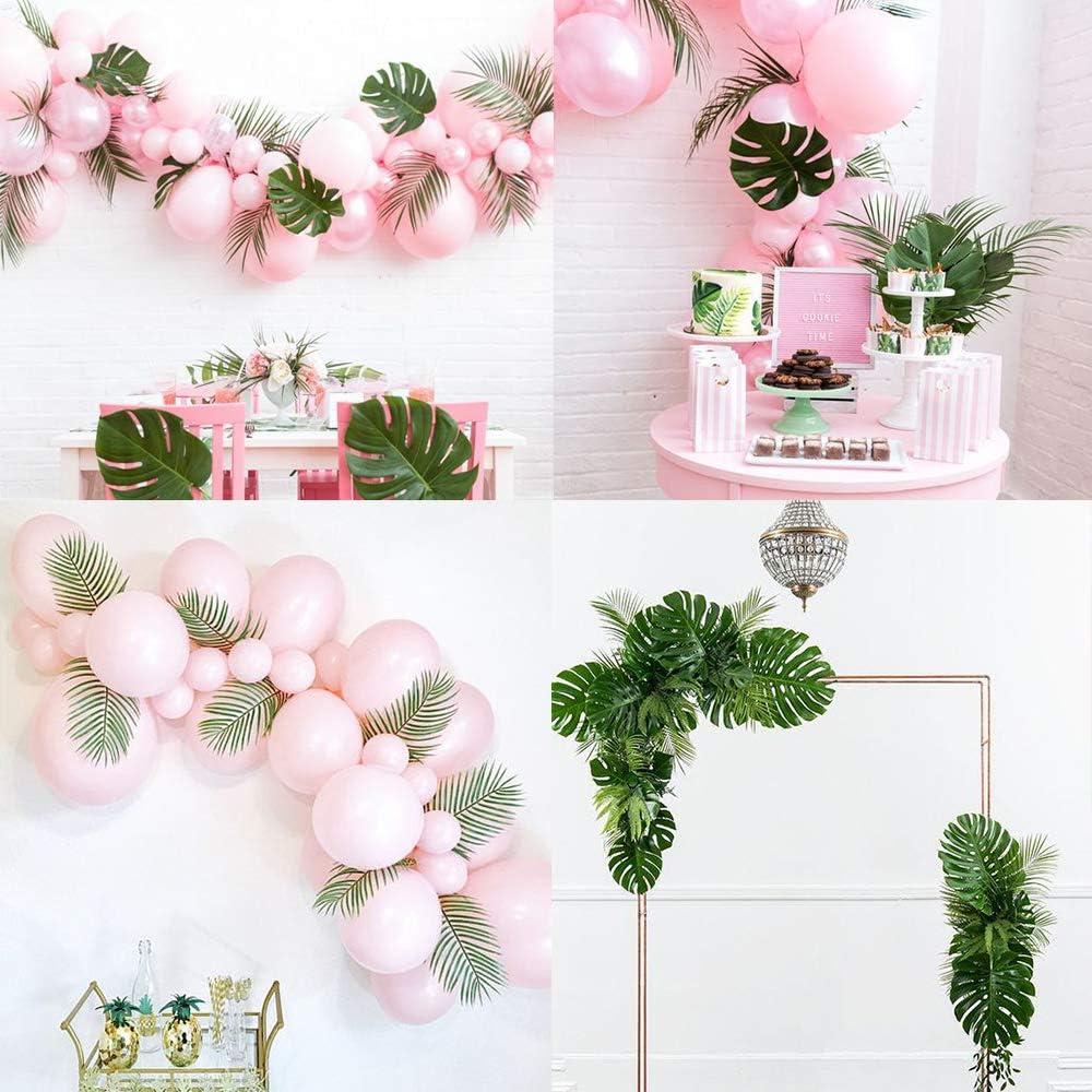 imageArtificial Areca Palm Leaves 8 Pcs Faux Tropical Palm Tree Leaves Stems for Floral Arrangement Hawaiian Luau Jungle Beach Wedding Party Decor 28 Inches Tall