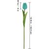 20 Pcs Artificial Turquoise Tulip Flowers Faux Tulip Stems PU Real Touch Tulips 12.8″ Tall for Easter Spring Vase Wedding Bouquets Floral Arrangements Wreath Table Centerpiece Indoor Outdoor Decor(Turquoise)