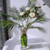 Supla 1 Pcs Artificial Tropical Palm Leaves Branches in Green Fake Areca Palm Tropical Plant 9 Leaves Branches 33.4″ Tall for Tropical Greenery Accent Tropical Flower Arrangement Vase Decoration