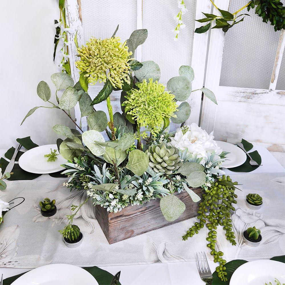 image1 Pcs Wood Planter Box Rectangle Whitewashed Wooden Rectangular Planter with Inner Plastic Box 115quot L x 375quot W x 375quot H Floral Natural Centerpieces Rustic Wedding Decoration