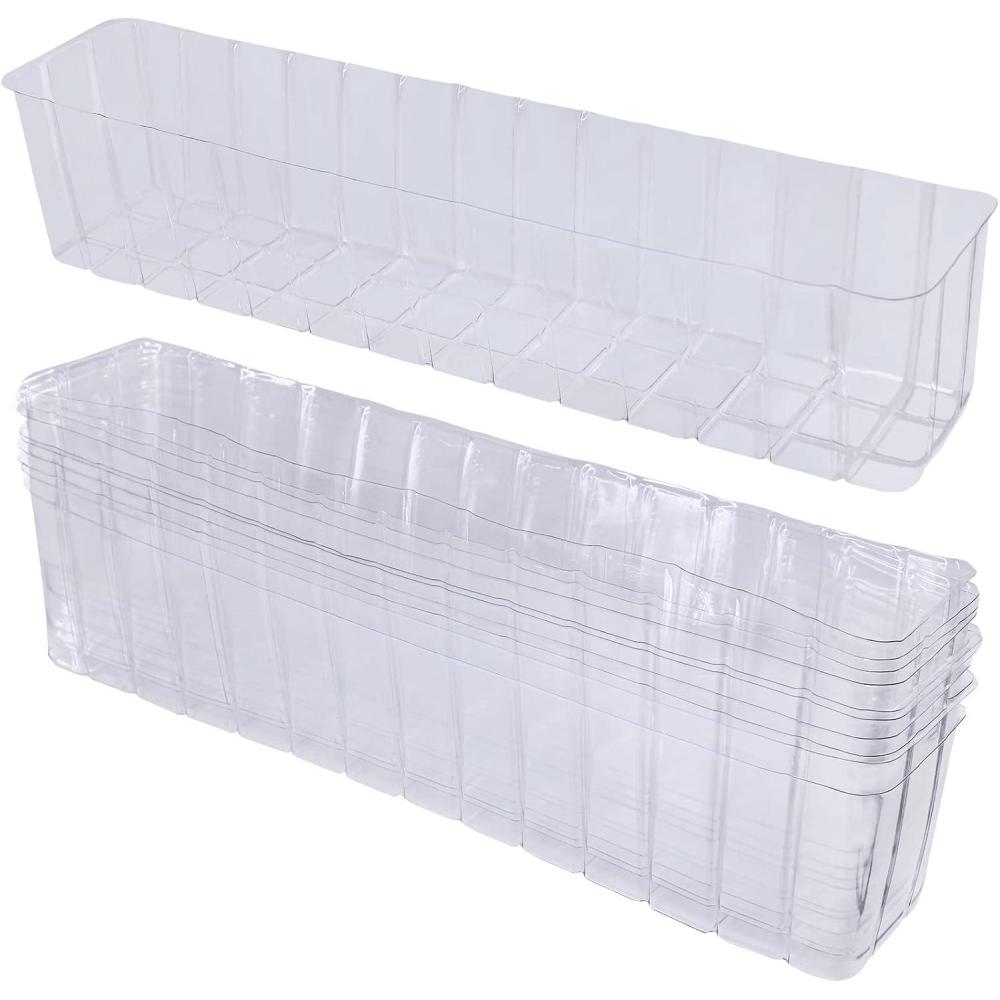 image10 Pcs Plastic Planter Liners Clear Rectangular Plastic Liners for Flower Box Planter Window Box Planter 162quot L x 3quot W x 35quot H for Indoor Outdoor Flower Arrangement Succulent Garden Windowsill Decor167 L x 35 W x 35 H