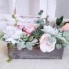 1 Pcs Wood Planter Box Rectangle Whitewashed Wooden Rectangular Planter with Inner Plastic Box – 11.5″ L x 3.75″ W x 3.75″ H Floral Natural Centerpieces Rustic Wedding Decoration