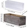 1 Pcs Wood Planter Box Rectangle Whitewashed Wooden Rectangular Planter with Inner Plastic Box – 11.5″ L x 3.75″ W x 3.75″ H Floral Natural Centerpieces Rustic Wedding Decoration