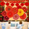 Winlyn 21 Pcs Bulk Chinese Red Lanterns Oriental Hanging Lucky Paper Fans New Year Banner for Asian Lunar New Year The Year of Snake Festival Wedding 2025 Decor