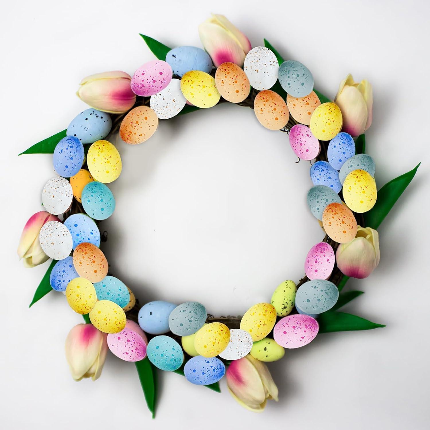 imageWinlyn 120 Pcs 8 Colors Mini Easter Foam Eggs Speckled Pastel Easter Eggs Small Decorative Artificial Easter Bird Eggs for Easter Basket Fillers Craft Projects Springtime Party Favors Table Setting