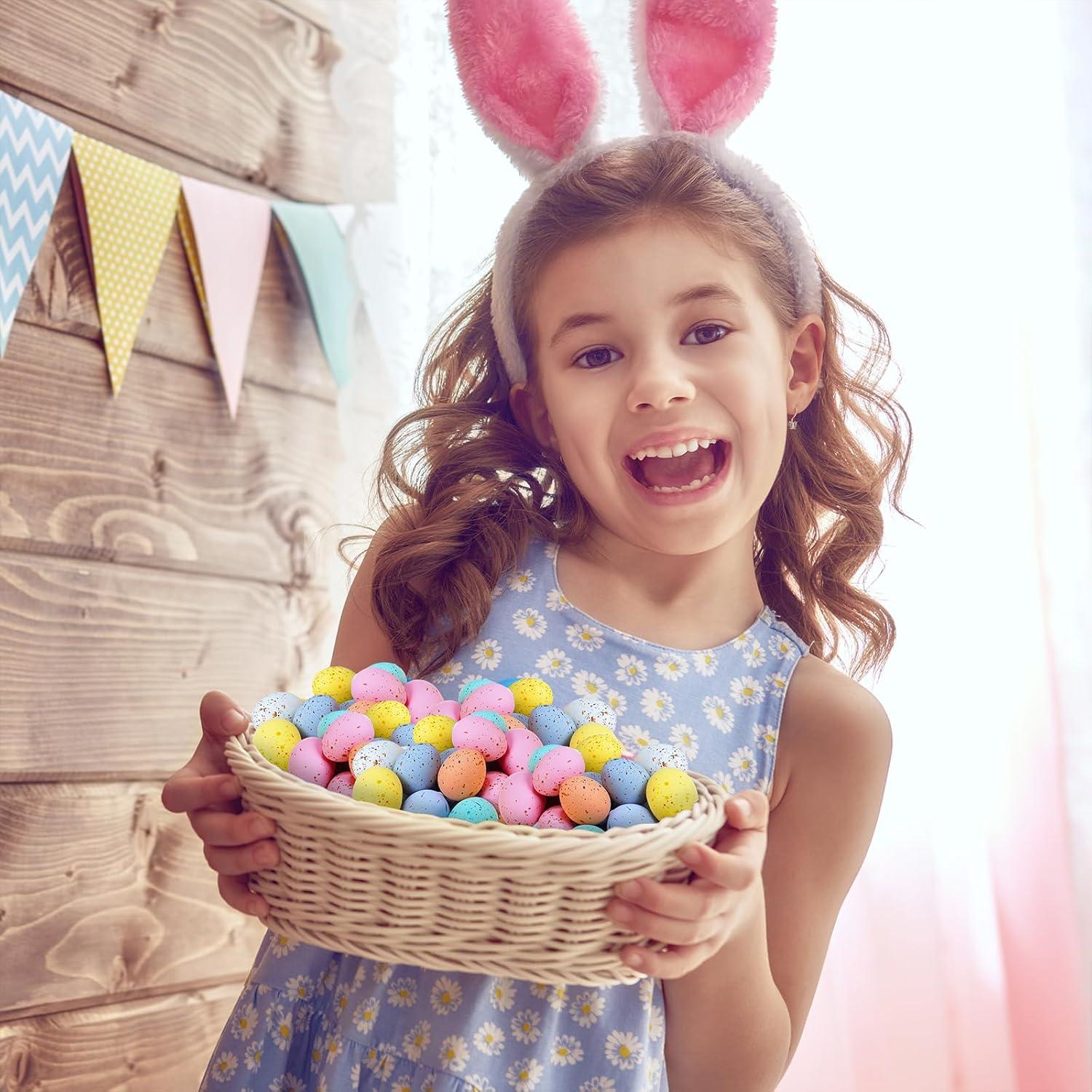 imageWinlyn 120 Pcs 8 Colors Mini Easter Foam Eggs Speckled Pastel Easter Eggs Small Decorative Artificial Easter Bird Eggs for Easter Basket Fillers Craft Projects Springtime Party Favors Table Setting