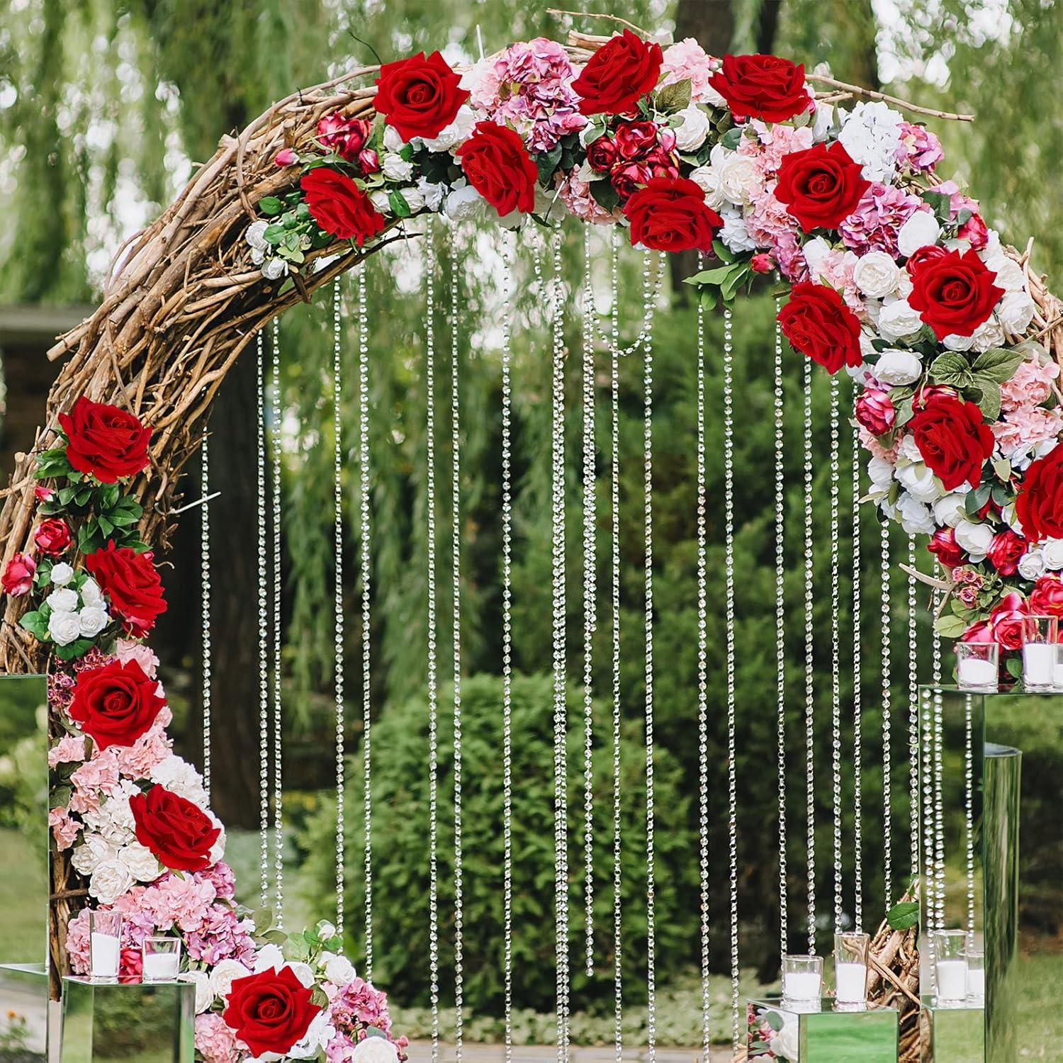 imageWinlyn 15 Pcs Real Looking Artificial Red Roses with Long Stems 197quot Tall Silk Red Velvet Rose Flowers for Vase Bouquets Centerpieces Wedding Valentines Day Bride ampamp Baby Shower Party Home Decor