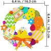 12 Sets Easter Wreath Signs Decorations DIY Foam Easter Craft Kits Easter Eggs Bunny Chick Foam Stickers Pom-Poms Googly Eyes for Kids Classroom Home Activity Art Project Gift Easter Front Door Décor