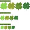 240 Pcs 3 Sizes 4 Colors Glitter Foam Shamrock Stickers Lucky Irish Four Leaf Clover Stickers for St. Patrick’s Day Kids Crafts Classroom Decorations