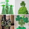 240 Pcs 3 Sizes 4 Colors Glitter Foam Shamrock Stickers Lucky Irish Four Leaf Clover Stickers for St. Patrick’s Day Kids Crafts Classroom Decorations