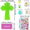 Winlyn 18 Sets Easter Cross Decorations Craft Kits Assorted Cross Foam Cutouts Egg Bunny Chick Foam Stickers Pom-poms for Kids Classroom Sunday School VBS Activity Art Project