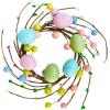 Winlyn 4 Pcs Easter Egg Candle Rings Wreaths Spring Egg and Pip Berry Candle Rings Artificial Easter Egg Candle Holder Mini Wreaths 9.5″ Wide for Easter Spring Holiday Home Kitchen Table Centerpiece