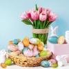 Winlyn 48 Pcs 6 Colors Foam Easter Eggs Assorted Pastel Gold Leaf Easter Eggs Decorative Easter Eggs Gold Speckled Easter Eggs for Easter Craft Basket Bowl Fillers Table Centerpieces Spring Party