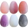 Winlyn 6 Pcs Velvet Easter Eggs Decorative Easter Eggs in Blush Coral Pink Peach Lavender White Gray Fabric Eggs Foam Eggs for Easter Basket Spring Gifts Table Centerpiece Farmhouse Mantel Décor(White and Blush Pink)