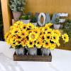 Winlyn 8 Pcs Sunflowers Artificial Flowers Bulk Yellow Sunflower Stems 11.8″ Tall Silk Sunflowers Faux Wildflowers for Outdoors Centerpieces Vase Bouquets Wreaths Floral Crafts Wedding Fall Decor