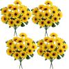 Winlyn 8 Pcs Sunflowers Artificial Flowers Bulk Yellow Sunflower Stems 11.8″ Tall Silk Sunflowers Faux Wildflowers for Outdoors Centerpieces Vase Bouquets Wreaths Floral Crafts Wedding Fall Decor