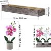 Winlyn Set of 3 Small Artificial Orchid Potted Plants Arrangement with Rustic Wood Planter Box Real Touch Faux Phalaenopsis Moth Orchid Flowers in Pots for Home Office Desk Shelf Table Centerpiece