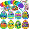 Winlyn 24 Sets Easter Craft Kits Easy Spring Crafts DIY 3D Egg Ornaments Decorations Egg Foam Stickers Easter Arts and Crafts for Kids Home Classroom Activities Party Favors Art Project