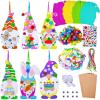 Winlyn 24 Sets Easter Decorations DIY 3D Gnome Ornaments Easter Craft Kits Assorted Foam Easter Gnome Ornaments Easter Stickers for Kids Party Favors Easter Spring Classroom Home Activity Art Project