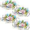 Winlyn 4 Pcs Easter Egg Candle Rings Wreaths Spring Egg and Pip Berry Candle Rings Artificial Easter Egg Candle Holder Mini Wreaths 9.5″ Wide for Easter Spring Holiday Home Kitchen Table Centerpiece