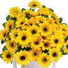 Winlyn 8 Pcs Sunflowers Artificial Flowers Bulk Yellow Sunflower Stems 11.8″ Tall Silk Sunflowers Faux Wildflowers for Outdoors Centerpieces Vase Bouquets Wreaths Floral Crafts Wedding Fall Decor
