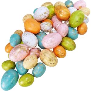 Winlyn 48 Pcs 6 Colors Foam Easter Eggs Assorted Pastel Gold Leaf Easter Eggs Decorative Easter Eggs Gold Speckled Easter Eggs for Easter Craft Basket Bowl Fillers Table Centerpieces Spring Party