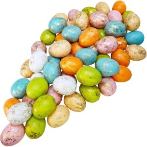 Winlyn 60 Pcs 6 Colors Foam Easter Eggs Pastel Easter Eggs Decorations Gold Leaf Easter Eggs Small Decorative Gold Speckled Eggs for Easter Basket Fillers Table Setting Spring Party Party Favors