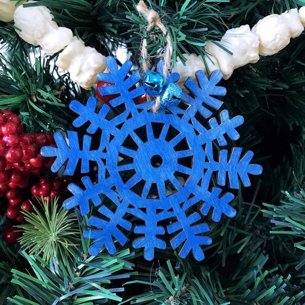 image32 Set Christmas Hanging Natural Unfinished Wood Snowflake Cutouts Ornaments ReadytoPersonalize Wooden Snowflake Rustic Winter Paintable Ornaments for Kids Holiday Xmas Party Crafts