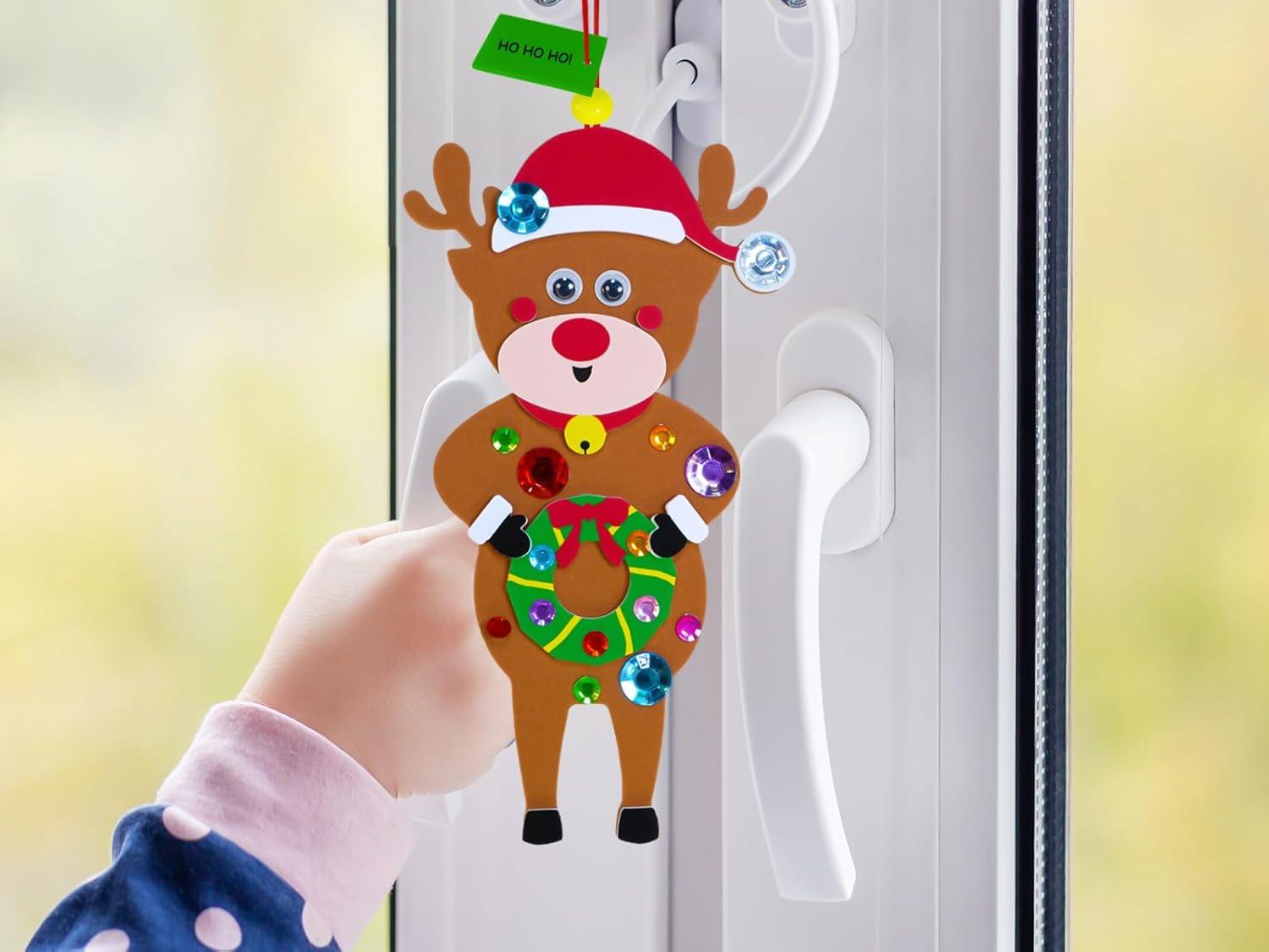 imageWinlyn 24 Set Christmas Craft Kits Winter Crafts DIY Ornaments ampamp Decorations Festive Foam Stickers Arts ampamp Crafts for Kids Holiday Home ampamp Classroom Activities Party Favors