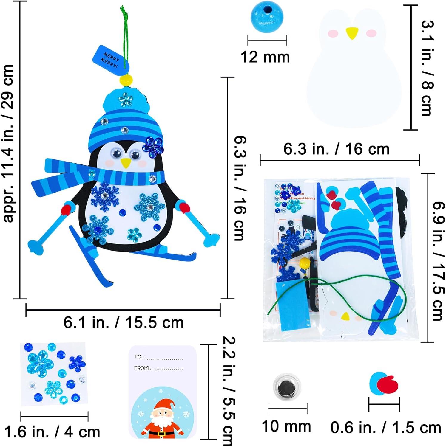 imageWinlyn 24 Set Christmas Craft Kits Winter Crafts DIY Ornaments ampamp Decorations Festive Foam Stickers Arts ampamp Crafts for Kids Holiday Home ampamp Classroom Activities Party Favors